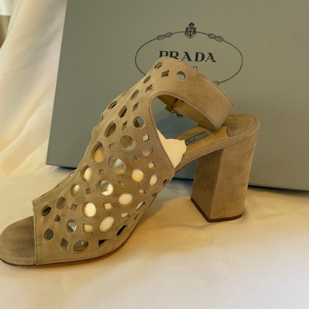 Prada Camoscio ll suede bootie sandal - Picture 8 of 10